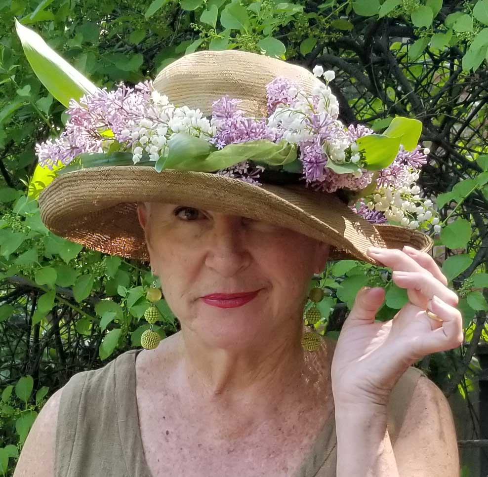 51-Janet Davis-thepaintboxgarden-lilac & lily-of-the-valley hat-2018 ...